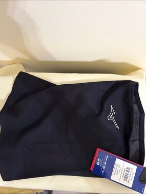 Mizuno Black Performance Thermal Neck Warmer with White Logo